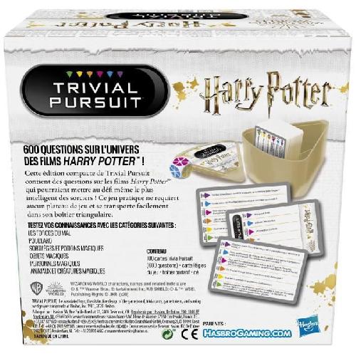 Jeu De Societe - Jeu De Plateau Trivial Pursuit Harry Potter. Jeu de société de questions-réponses compact. 600 questions. Hasbro Gaming. Wizarding World. Des 8 ans