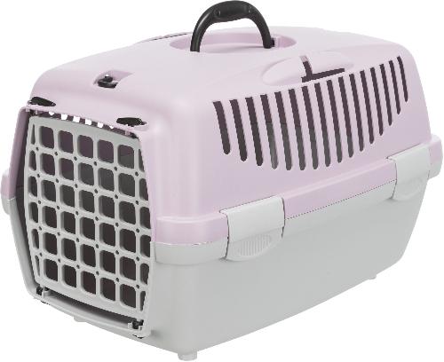 Caisse - Cage De Transport TRIXIE Box de transport Capri 1 - XS - 32 x 31 x 48 cm - Gris clair et mauve - Pour chien