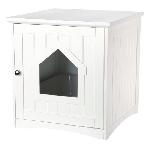 TRIXIE Maison - Meuble de toilette pour chat - Blanc - 49 x 51 x 51 cm