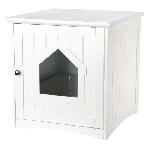 Bac A Litiere TRIXIE Maison - Meuble de toilette pour chat - Blanc - 49 x 51 x 51 cm