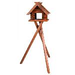 Nichoir - Nid TRIXIE Mangeoire bloc oiseaux avec pied Natura en pin - 47 x 40 x 36 cm / 1.40 m - Brun - Pour oiseaux