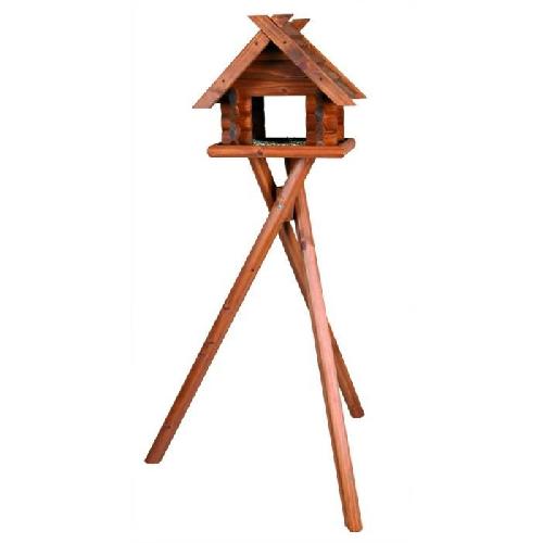 Nichoir - Nid TRIXIE Mangeoire bloc oiseaux avec pied Natura en pin - 47 x 40 x 36 cm / 1.40 m - Brun - Pour oiseaux