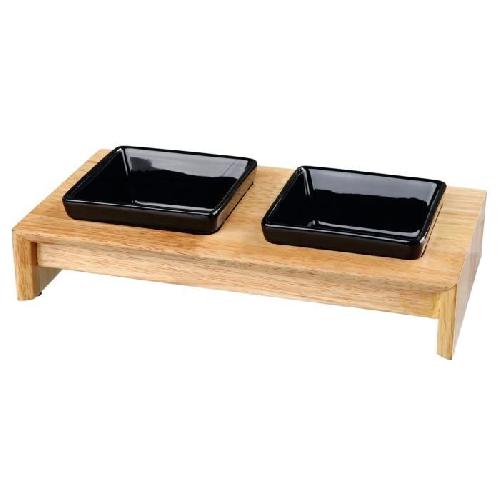 Gamelle - Ecuelle - Accessoire TRIXIE Set écuelles 28x5x15cm - 2x0.2l - Noir - Pour chien