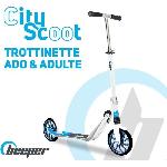 Trottinette Trottinette mécanique - Adulte/Ados - Beeper City Scoot - Roues 8'' - Suspension avant - Cadre Blanc - Sans frein guidon