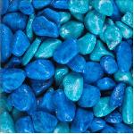 TYROL Graviers vernis pour Aquarium - Tous types de poissons et eaux - Bleu Turquoise - Sac de 2 kg