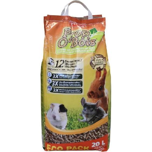 Litiere Vegetale - Fibre - Paille - Chanvre - Copeaux - Cellulose - Mais TYROL Litiere Prop'O Bois - Rongeurs - 20 L