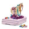 Univers Miniature - Habitation Miniature - Garage Miniature Figurine Cheval - Coffret de 54 Pieces - Accessoires de Pansage et Figurine - Cadeau pour Enfants des 4 ans - schleich 42617 HORSE