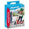 Univers Miniature - Habitation Miniature - Garage Miniature PLAYMOBIL - 70873 - Hipster avec trotinette electrique