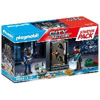 Univers Miniature - Habitation Miniature - Garage Miniature PLAYMOBIL 70908 Starter Pack Policier cambrioleur de coffre-fort. les policiers. Des 5 ans