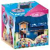 Univers Miniature - Habitation Miniature - Garage Miniature PLAYMOBIL 70985 Maison Transportable Bleue. 3 personnages. Accessoires inclus. 70985. Dollhouse. La maison traditionnelle