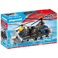 Univers Miniature - Habitation Miniature - Garage Miniature PLAYMOBIL 71149 Helicoptere de transport des forces speciales. Les policiers. City Action. Unite d'elite. 117 pieces. Des 5 ans