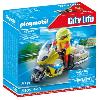 Univers Miniature - Habitation Miniature - Garage Miniature PLAYMOBIL 71205 Urgentiste avec moto. City Action Les Secouristes. effet lumineux. 20 pieces. Des 4 ans