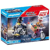 Univers Miniature - Habitation Miniature - Garage Miniature PLAYMOBIL 71255 Starter Pack Agent et voleur. City Action. Les policiers. Des 4 ans