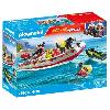 Univers Miniature - Habitation Miniature - Garage Miniature PLAYMOBIL 71464 Bateau de pompier et scooter des mers - Action Hereos - Les pompiers - Des 4 ans