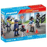 Univers Miniature - Habitation Miniature - Garage Miniature PLAYMOBIL 71730 Set métiers de la police : 4 policiers