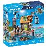 Univers Miniature - Habitation Miniature - Garage Miniature PLAYMOBIL 71792 Port de pirates avec repaire. prisons et canon. 165 pieces. des 4 ans