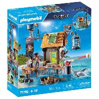 Univers Miniature - Habitation Miniature - Garage Miniature PLAYMOBIL 71792 Port de pirates avec repaire. prisons et canon. 165 pieces. des 4 ans