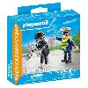 Univers Miniature - Habitation Miniature - Garage Miniature PLAYMOBIL 71804 Policier et bandit avec accessoires