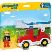 Univers Miniature - Habitation Miniature - Garage Miniature PLAYMOBIL Camion de pompier 6967 avec échelle pivotante - Playmobil 1.2.3
