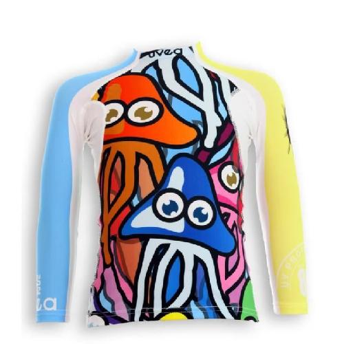 UVEA Teeshirt rashguard anti UV 80+ maillot manches longues INDIANA - Taille 2-4 ans - Imprime funnyjelly