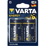 VARTA Pack de 2 piles alcalines Energy D -LR20-