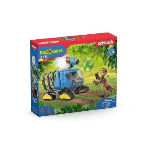 Figurine Miniature - Personnage Miniature Véhicule de Capture Dino - Coffret de figurines dinosaures - Jouets Schleich 42604 Dinosaurs - Des 4 ans