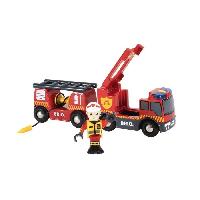 Vehicule Miniature Assemble - Engin Terrestre Miniature Assemble Camion de Pompiers Son et Lumiere BRIO - Ravensburger - Lance a incendie - Mixte - Des 3 ans - 33811