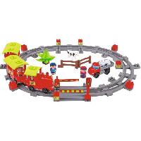 Vehicule Miniature Assemble - Engin Terrestre Miniature Assemble Train vapeur - Ecoiffier - Circuit de train avec locomotive et wagons