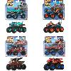 Vehicule Miniature Assemble - Engin Terrestre Miniature Assemble Voiture - Hot Wheels - Monster Trucks - Assortiment 1-64 - Multicolore - 6 roues