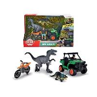 Vehicule Pour Enfant Coffret Chasseur de Dinosaures - Dickie - 1 Figurine Articulée et 2 Dinosaures Inclus