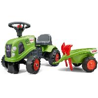 Vehicule Pour Enfant Porteur tracteur Claas avec remorque et accessoires - FALK - Des 12 mois - 100% fabriqué en France - 40% plastique recyclé