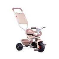 Vehicule Pour Enfant Smoby -Tricycle évolutif enfant Be Fun Confort - Rose - Canne parentale amovible - Repose-pieds rétractable