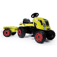 Vehicule Pour Enfant Tracteur a pédales Farmer XL + Remorque - SMOBY - CLAAS - Siege ajustable - Capot ouvrant - Vert