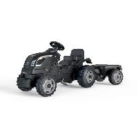Vehicule Pour Enfant Tracteur a pédales Farmer XL + Remorque - SMOBY - Noir - 90% Plastique recyclé- Siege ajustable - Capot ouvrant - Volant avec
