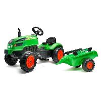 Vehicule Pour Enfant Tracteur a pédales X Tractor vert avec capot ouvrant et remorque inclus - FALK - Pour enfants de 2 a 5 ans