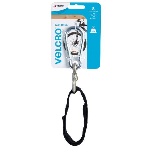 Ruban Adhesif Electricite Velcro Sangle Easy Hang+Mousqueton taille S 25mmx430mm