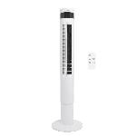 Ventilateur colonne OCEANIC - 50W - Hauteur 110 cm - Oscillation automatique - Telecommande - Minuterie - Blanc