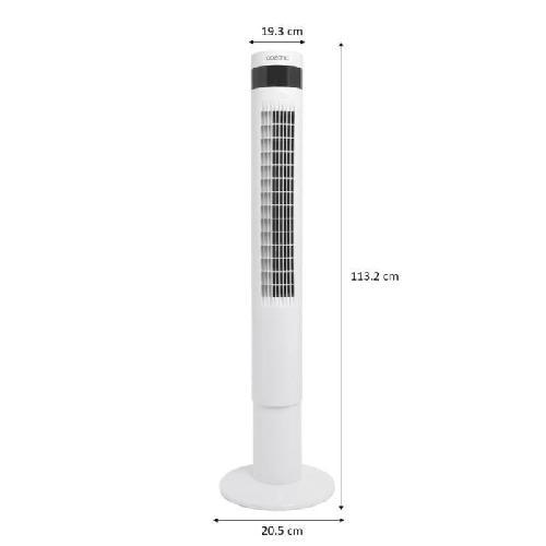 Ventilateur Ventilateur colonne OCEANIC - 50W - Hauteur 110 cm - Oscillation automatique - Télécommande - Minuterie - Blanc