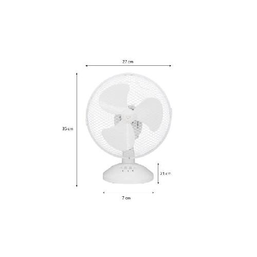 Ventilateur Ventilateur de table OCEANIC - 30W - Diametre 23 cm - 2 vitesses - Oscillant - Blanc