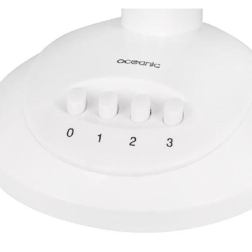 Ventilateur Ventilateur de table OCEANIC - 40W - Diametre 30 cm - 3 vitesses - Oscillant - Blanc