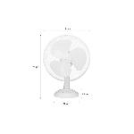 Ventilateur Ventilateur de table OCEANIC - 40W - Diametre 30 cm - 3 vitesses - Oscillant - Blanc