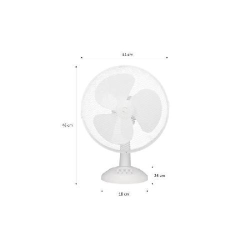 Ventilateur Ventilateur de table OCEANIC - 40W - Diametre 30 cm - 3 vitesses - Oscillant - Blanc