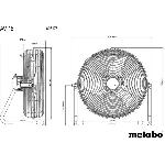 Ventilateur Ventilateur sans fil - METABO - AV 18 - 18 V - 3 niveaux de vitesse - Télécommande - Gris