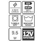 Vetement De Protection Veste chauffante Bosch Professional GHH 12+18V XA + GAA 12V-21 -sans batterie ni chargeur- Taille 2XL - 06188000EU