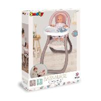 Vetement - Accessoire Poupon SMOBY - Baby Nurse Chaise haute pour poupon jusqu'a 42cm -non inclus- - Fabrique en France