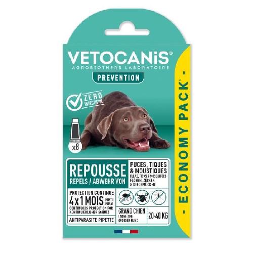 Antiparasitaire - Pipette - Lotion - Collier - Pince - Spray -shampoing - Crochet Tique VETOCANIS Pipettes Anti Puces. Tiques. Moustiques. pour Chien 10-20 kg - x4