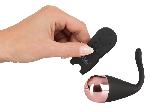Vibro-balle noir avec stimulateur clitoris - 8.5cm