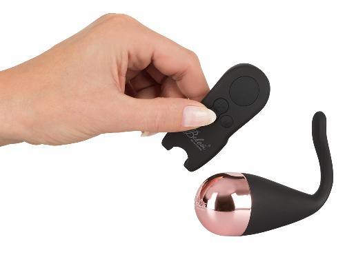 Vibro-balle noir avec stimulateur clitoris - 8.5cm