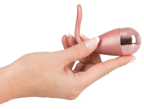 Vibro-balle rose or avec stimulateur clitoris - 8.5cm