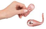 Vibro-balle rose or avec stimulateur clitoris - 8.5cm